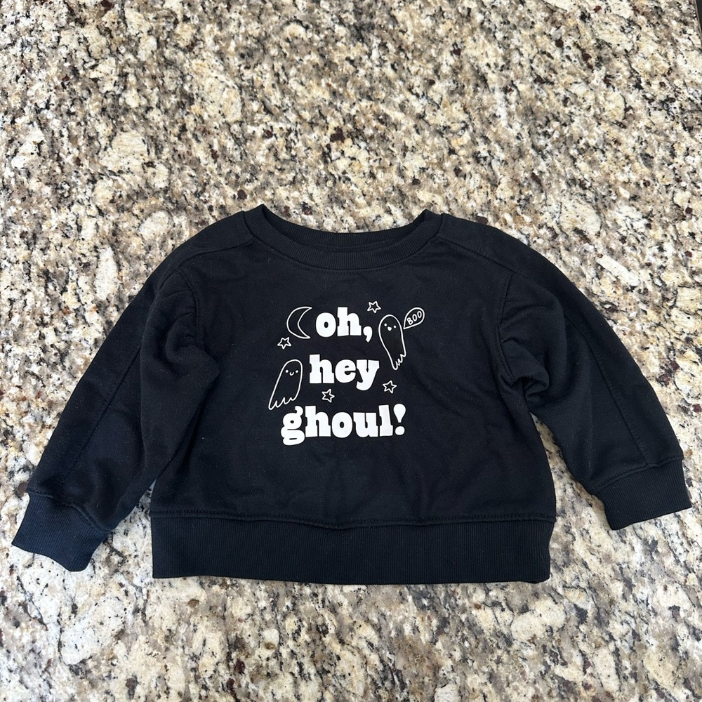 Cat & Jack Black Sweatshirt with White "Oh, Hey Ghoul!" Graphic
